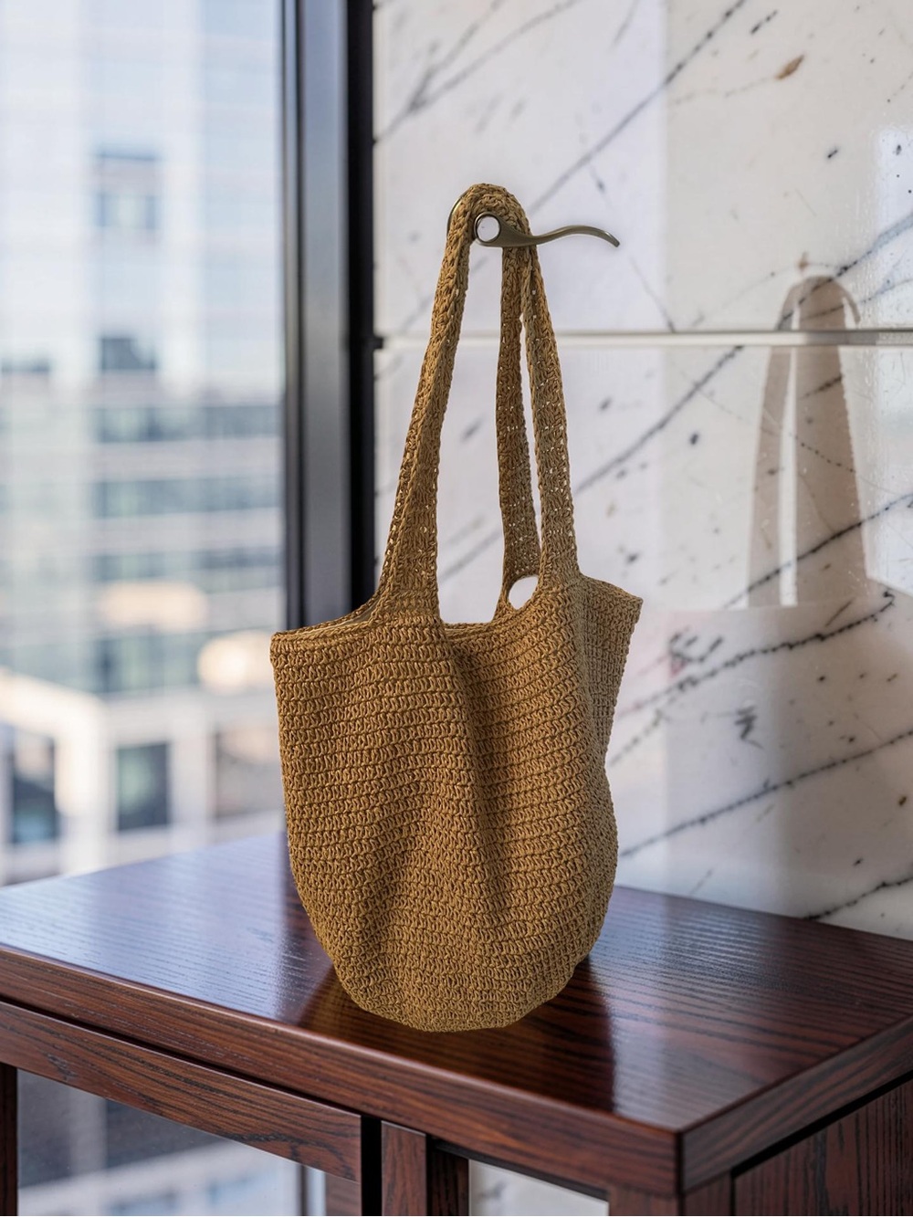 Hatattack Hat Attack Large Slouch Bag Tan Woven Paper Straw Linen Lined !!!